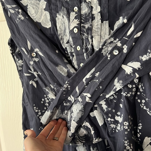 Soft Surroundings Cotton Tuberose Floral Long Sleeve Tunic Top, Sz PXS/XSP - Picture 4 of 6